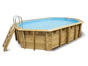 Piscine bois octogonale allongée