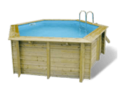 Piscine bois hexagonale