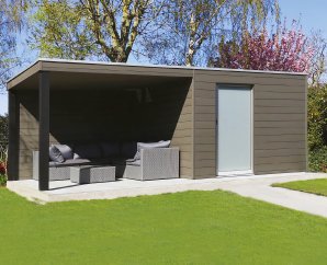 Pool House toit plat BOX-WPC