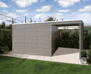 Pool House toit plat BOX SAPIN BLANC