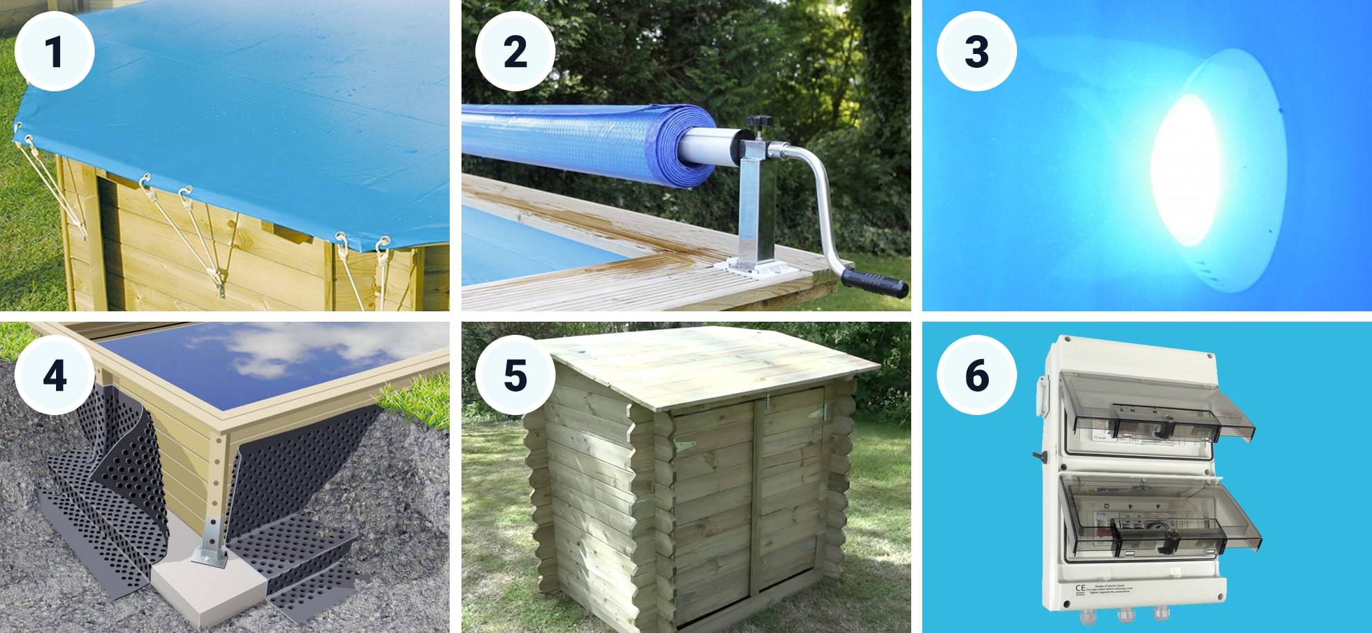 Piscine en bois hexagonale AZURA Ø 410 - H 120 cm UBBINK