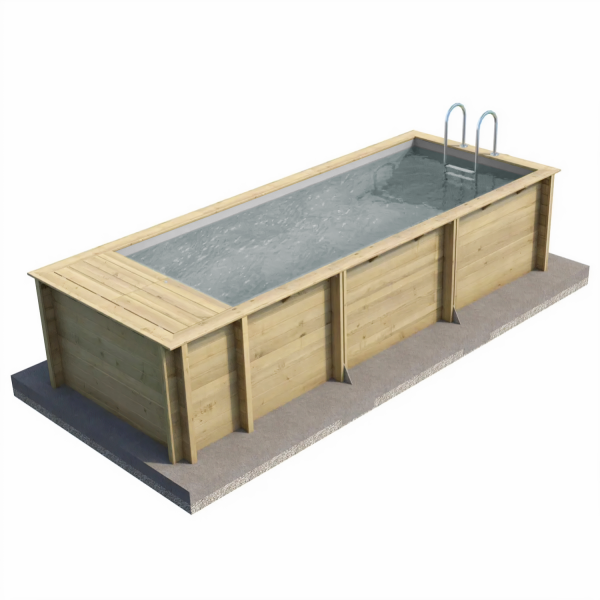 Piscine en bois rectangulaire Pool’n Box 6,2 x 2,5 M – H 133 cm – Procopi