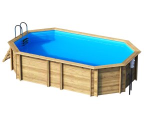 Piscine en bois octogonale allongée WEVA OCTO+ 640 - H 146 cm - PROCOPI BWT MyPool 