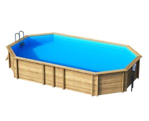 Piscine en bois octogonale allongée WEVA OCTO+ 840 - H 146 cm - PROCOPI BWT MyPool 