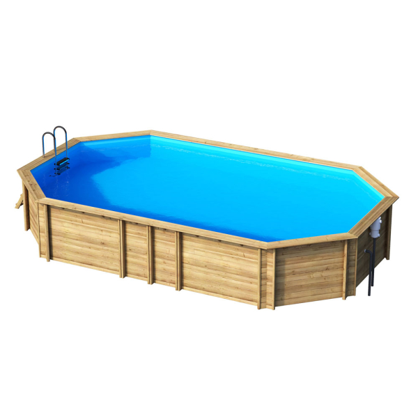 Piscine en bois octogonale allongée WEVA OCTO+ 840 - H 146 cm - PROCOPI BWT MyPool 