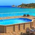Piscine en bois octogonale allongée WEVA OCTO+ 840 - H 146 cm - PROCOPI BWT MyPool 