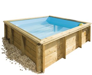 Piscine en bois carrée pour enfant Tropic Junior 2 x 2 m - H 68 cm- Procopi BWT MyPool