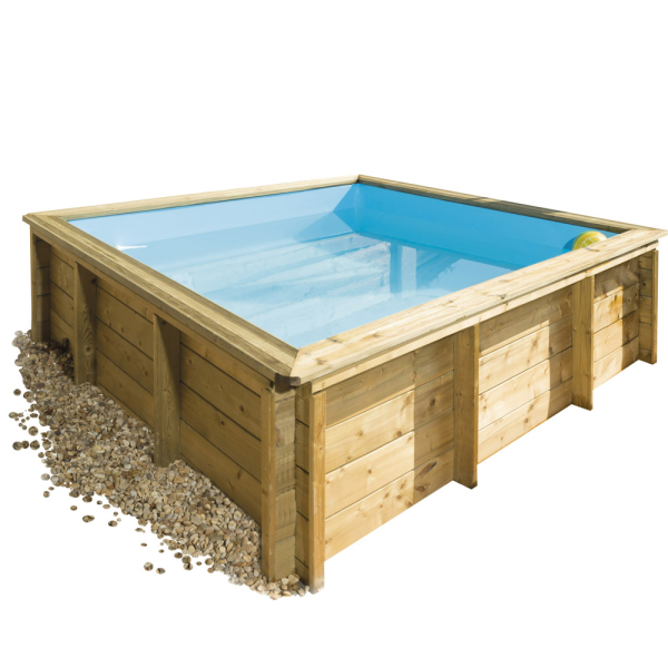 Piscine en bois carrée pour enfant Tropic Junior 2 x 2 m - H 68 cm- Procopi BWT MyPool