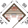 Sauna d'intérieur à infrarouge CLASSIC ANGLE | 1 place | 1400W | 99 x 99 - H 190 cm