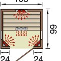 Sauna d'intérieur à infrarouge SPORTS | 1 place | 1700W | 108 x 99 - H 190 cm