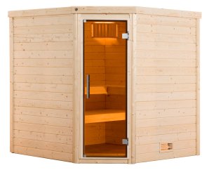 Sauna d'intérieur traditionnel LAHTI | 4 places | Poêle 6,8 KW | 195 x 178 - H 203 cm