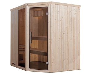 Sauna d'intérieur traditionnel KASALA 2 | 4 places | Poêle 6,8 KW | 194 x 177 - H 199 cm