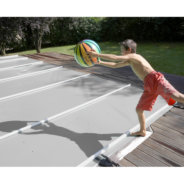 Bâche de sécurité à barres pour piscine en bois POOL'N BOX