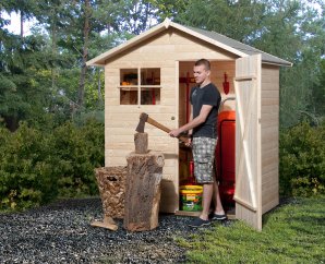 Remise de jardin en bois 345 | 1,7 à 3,3 m² | Aspect brut | 14 mm d'épaisseur