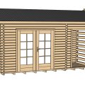 Abri de jardin en bois 150 | 12,8 m² | Aspect brut | 28 mm d'épaisseur