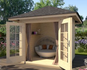 Abri de jardin en bois 177 | 5,4 à 8,5 m² | Aspect brut | 28 mm d'épaisseur