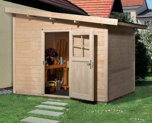 Abri de jardin en bois 260 | 4,6 à 6,7 m² | Aspect brut | 28 mm d'épaisseur