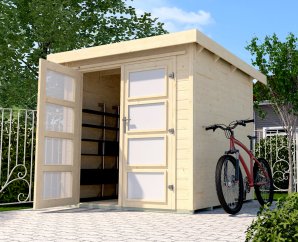 Abri de jardin en bois 321 | 3,6 à 7,2 m² | Aspect brut | 19 mm d'épaisseur
