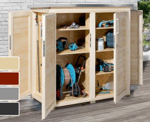 Armoire de jardin GartenQ TERAS | 1,1 m² | 4 coloris | 18 mm d'épaisseur 