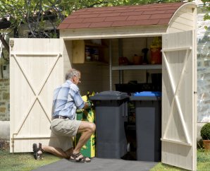 Armoire de jardin adossée 394 | 2 m² | Aspect brut | 19 mm d'épaisseur 