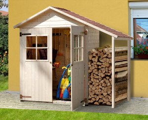 Armoire de jardin/terrasse 357 | 1,3 à 1,9 m² | Aspect brut | 14 mm d'épaisseur