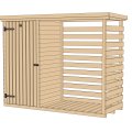 Armoire de jardin + abri bûches 663 | 2 m² | Aspect brut | 16 mm d'épaisseur