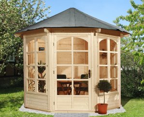 Tonnelle autoportante en bois 234A | Aspect brut | 365 x 336 cm