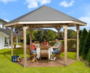 Tonnelle autoportante en bois 656 | Aspect brut | 2 dimensions disponibles