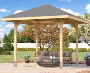 Tonnelle autoportante en bois 651-1 | Aspect brut | 3 dimensions disponibles