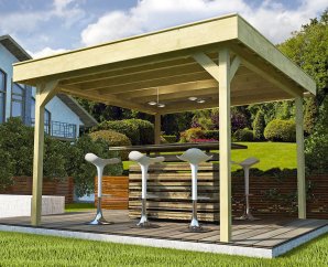 Tonnelle autoportante en bois 657 | Aspect brut | 2 dimensions disponibles