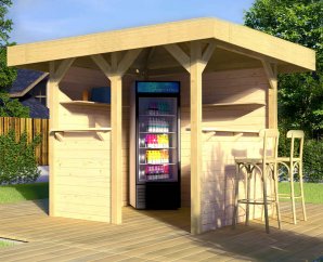 Tonnelle autoportante en bois 657A | Aspect brut | 2 dimensions disponibles