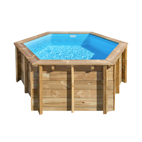 Piscine en bois hexagonale Lili 2 Ø280 cm - H 107 cm - SUNBAY
