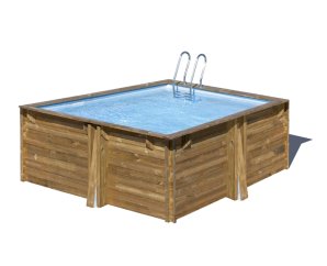 Piscine en bois carrée Carra 305 x 305 cm - H 119 cm - SUNBAY