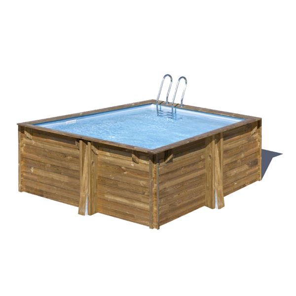 Piscine en bois carrée Carra 305 x 305 cm - H 119 cm - SUNBAY