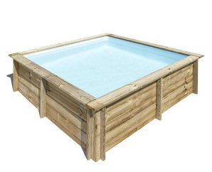 Piscine en bois carrée Carra 305 x 305 cm - H 119 cm - SUNBAY