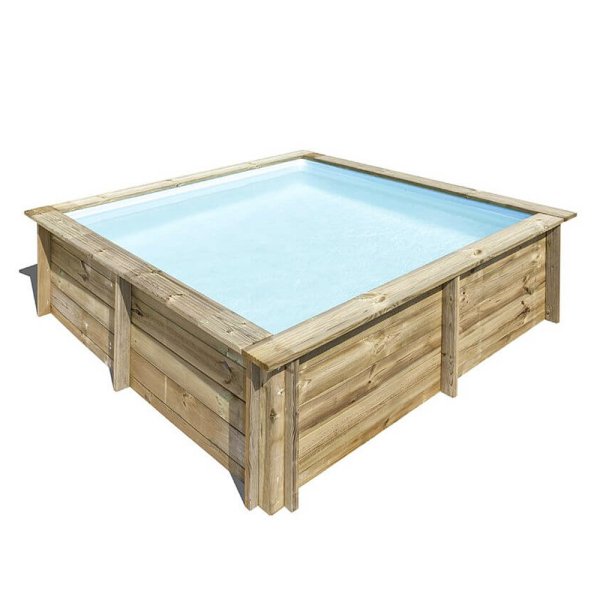 Piscine en bois carrée Carra 305 x 305 cm - H 119 cm - SUNBAY