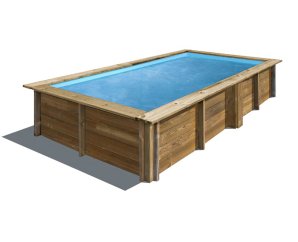 Piscine en bois rectangulaire pour enfant LEMON 375 x 200 cm - H 68 cm - SUNBAY