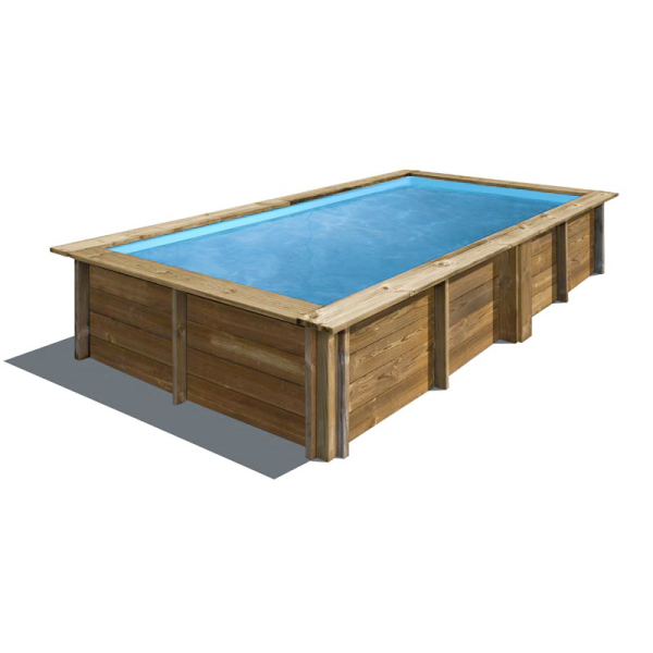 Piscine en bois rectangulaire pour enfant LEMON 375 x 200 cm - H 68 cm - SUNBAY