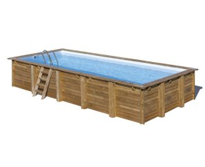 Piscine en bois rectangulaire BRAGA 815 x 420 cm - H 146 cm - SUNBAY