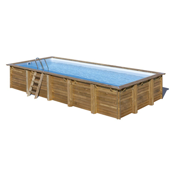 Piscine en bois rectangulaire BRAGA 815 x 420 cm - H 146 cm - SUNBAY