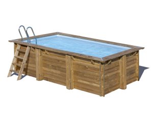 Piscine en bois rectangulaire MARBELLA 2 - 420 x 270 cm - H 117 cm - SUNBAY