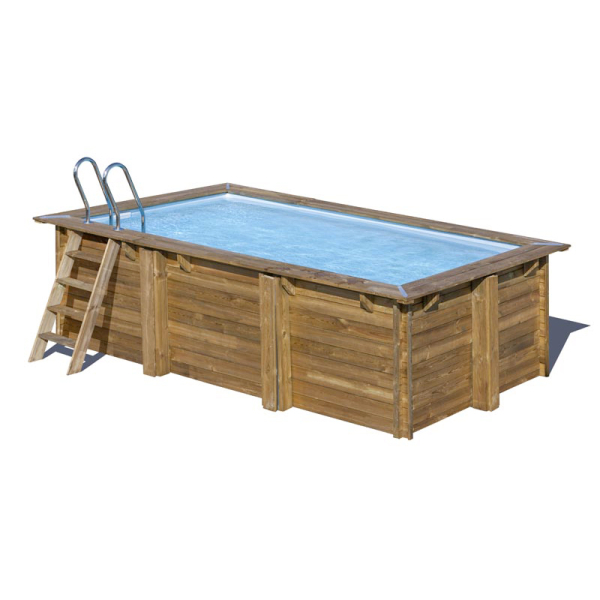 Piscine en bois rectangulaire MARBELLA 2 - 420 x 270 cm - H 117 cm - SUNBAY
