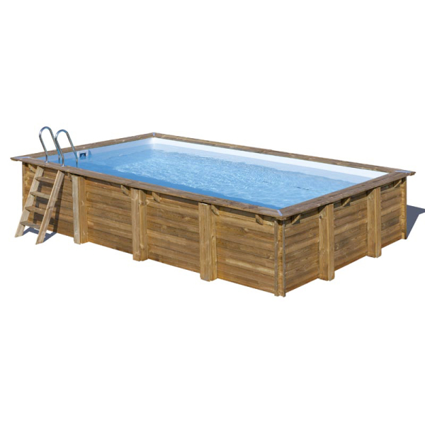 Piscine en bois rectangulaire EVORA 620 x 420 cm - H 133 cm - SUNBAY