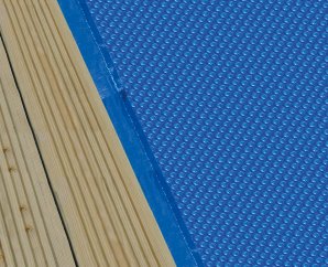 Bâche à bulles pour piscine en bois forme carrée Sunbay