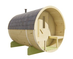 Sauna d'extérieur Tonneau | 4 places | Poêle au choix | Ø195 x 250