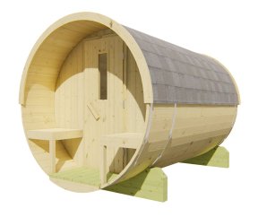 Sauna d'extérieur Tonneau | 6 places | Poêle au choix | Ø195 x 300