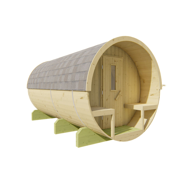 Sauna d'extérieur Tonneau | 4 places | Poêle au choix | Ø215 x 350