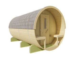 Sauna d'extérieur Tonneau | 4 places | Poêle au choix | Ø215 x 400