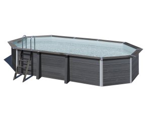 Piscine composite en kit ovale 6,64 m x 3,86 m x H 1,24 m LED intégré – GRÉ