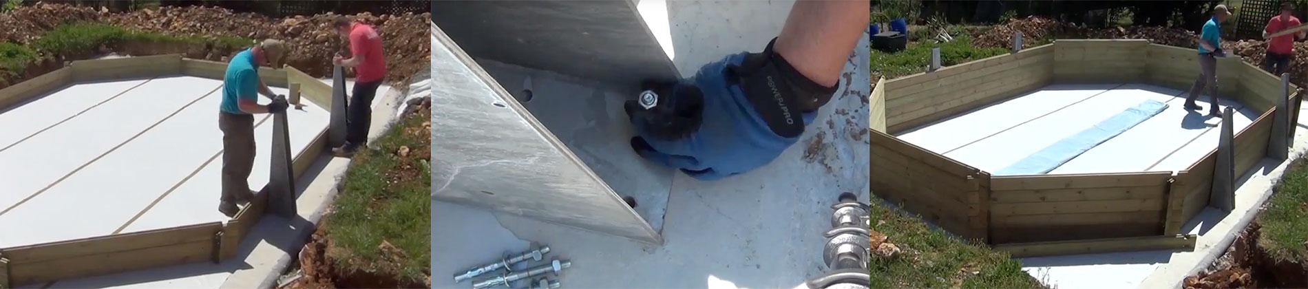 Piscine en bois octogonale allongée SAFRAN 2 - 620 x 395 cm / H 136 cm - SUNBAY